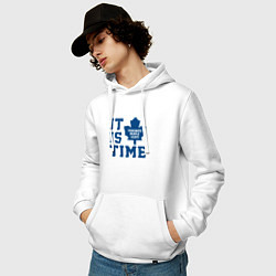 Толстовка-худи хлопковая мужская It is Toronto Maple Leafs Time, Торонто Мейпл Лифс, цвет: белый — фото 2