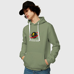 Толстовка-худи хлопковая мужская Биатлон Лого, цвет: авокадо — фото 2