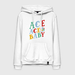 Толстовка-худи хлопковая мужская Ace Ace Baby, цвет: белый