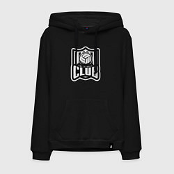 Толстовка-худи хлопковая мужская Volleyball Club, цвет: черный