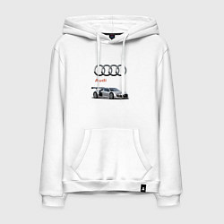 Толстовка-худи хлопковая мужская Audi Germany, цвет: белый