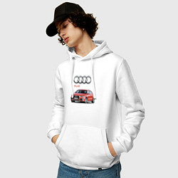 Толстовка-худи хлопковая мужская Audi Germany Prestige, цвет: белый — фото 2