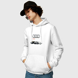 Толстовка-худи хлопковая мужская Audi Concept Sketch, цвет: белый — фото 2