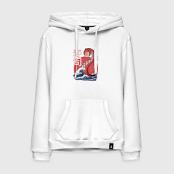 Толстовка-худи хлопковая мужская Kraken Kawaii Sushi, цвет: белый