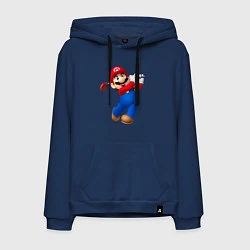 Толстовка-худи хлопковая мужская Марио - крутейший гольфист Super Mario, цвет: тёмно-синий