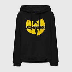 Толстовка-худи хлопковая мужская Wu tang logo, цвет: черный