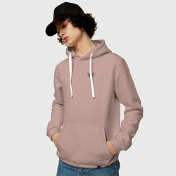 Толстовка-худи хлопковая мужская Noize mc нойз мс logo, цвет: пыльно-розовый — фото 2