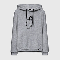 Толстовка-худи хлопковая мужская Очень-очень важный кот, цвет: меланж