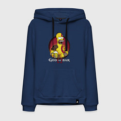 Толстовка-худи хлопковая мужская Homer god of bar, цвет: тёмно-синий