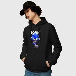 Толстовка-худи хлопковая мужская Sonic the Hedgehog 2022, цвет: черный — фото 2