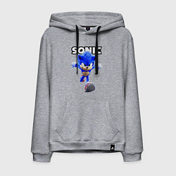 Толстовка-худи хлопковая мужская Sonic the Hedgehog 2022, цвет: меланж