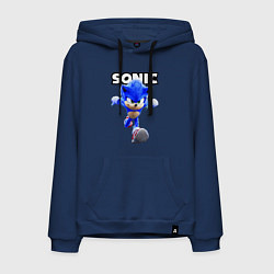 Толстовка-худи хлопковая мужская Sonic the Hedgehog 2022, цвет: тёмно-синий