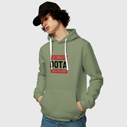 Толстовка-худи хлопковая мужская Dota: таблички Ultimate и Best Player, цвет: авокадо — фото 2