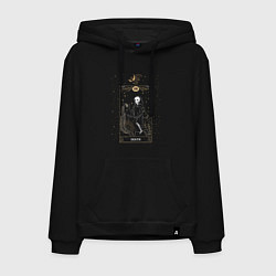 Толстовка-худи хлопковая мужская Карта Таро Смерть Tarot Death скелет магия, цвет: черный