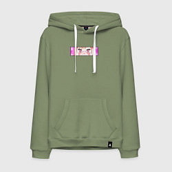 Толстовка-худи хлопковая мужская Марин влюбилась, цвет: авокадо