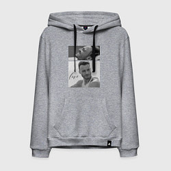 Толстовка-худи хлопковая мужская Serkan Bolat - Kerem Bursin, цвет: меланж