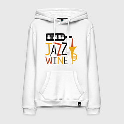 Толстовка-худи хлопковая мужская Jazz & Wine, цвет: белый