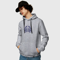 Толстовка-худи хлопковая мужская Синий крабик, цвет: меланж — фото 2