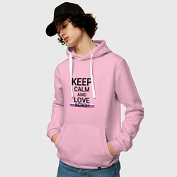 Толстовка-худи хлопковая мужская Keep calm Kerch Керчь, цвет: светло-розовый — фото 2