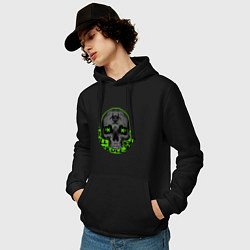 Толстовка-худи хлопковая мужская SKULL TOXIC, цвет: черный — фото 2