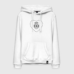 Толстовка-худи хлопковая мужская Лого Sporting в сердечке, цвет: белый
