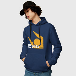 Толстовка-худи хлопковая мужская Half life - city 17, цвет: тёмно-синий — фото 2