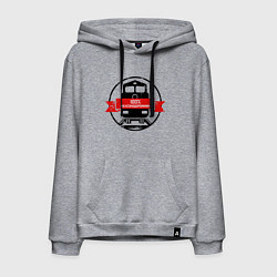 Толстовка-худи хлопковая мужская Железнодорожник 100, цвет: меланж