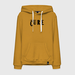 Толстовка-худи хлопковая мужская The Cure лого, цвет: горчичный