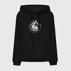 Толстовка-худи хлопковая мужская In flames - logo neon, цвет: черный