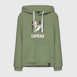 Толстовка-худи хлопковая мужская Capoeira - contactless combat, цвет: авокадо