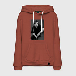 Толстовка-худи хлопковая мужская Актёр Сергей Бодров-младший, цвет: кирпичный