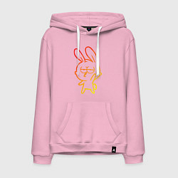 Толстовка-худи хлопковая мужская Hello Rabbit, цвет: светло-розовый