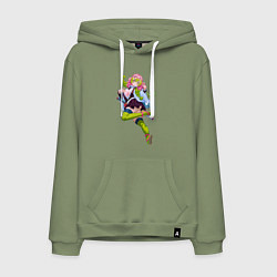 Толстовка-худи хлопковая мужская Мицури Канроджи - Клинок Демонов, цвет: авокадо