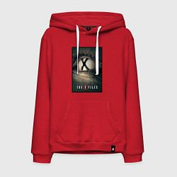 Толстовка-худи хлопковая мужская X - Files poster, цвет: красный