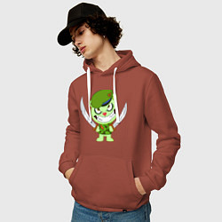 Толстовка-худи хлопковая мужская Angry Flippy, цвет: кирпичный — фото 2