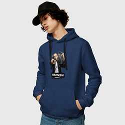Толстовка-худи хлопковая мужская Eminem boombox, цвет: тёмно-синий — фото 2