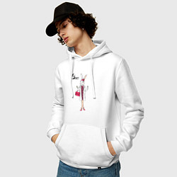 Толстовка-худи хлопковая мужская Крольчиха модница, цвет: белый — фото 2