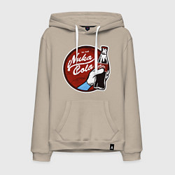 Толстовка-худи хлопковая мужская Nuka cola sticker, цвет: миндальный