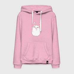 Толстовка-худи хлопковая мужская Круглый кролик, цвет: светло-розовый