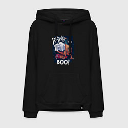 Толстовка-худи хлопковая мужская Rawr boo, цвет: черный