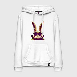 Толстовка-худи хлопковая мужская Круче всех, цвет: белый