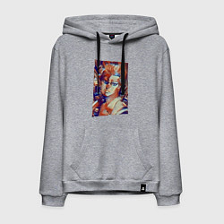 Толстовка-худи хлопковая мужская Йошикаге Кира - серийный убийца, цвет: меланж
