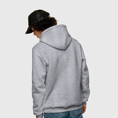 Мужская толстовка-худи Санта верхом на еноте / Меланж – фото 4