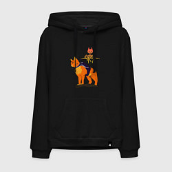 Толстовка-худи хлопковая мужская Stray - cat logo, цвет: черный
