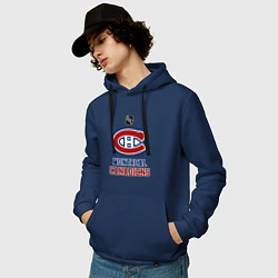 Толстовка-худи хлопковая мужская Монреаль Канадиенс - НХЛ, цвет: тёмно-синий — фото 2