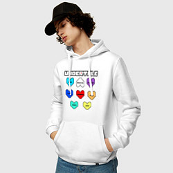 Толстовка-худи хлопковая мужская Undertale - души 8 людей, цвет: белый — фото 2