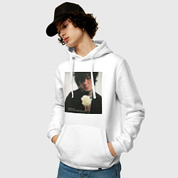 Толстовка-худи хлопковая мужская Help ever hurt never, цвет: белый — фото 2