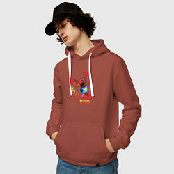 Толстовка-худи хлопковая мужская Boxy Boo, цвет: кирпичный — фото 2