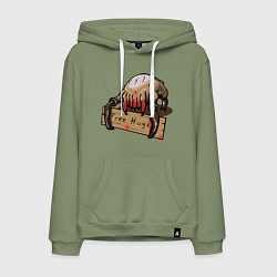 Толстовка-худи хлопковая мужская Hugs from crab, цвет: авокадо