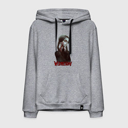Толстовка-худи хлопковая мужская Wednesday fan art, цвет: меланж
